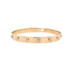 Gold Bezel Set Diamond Bracelet