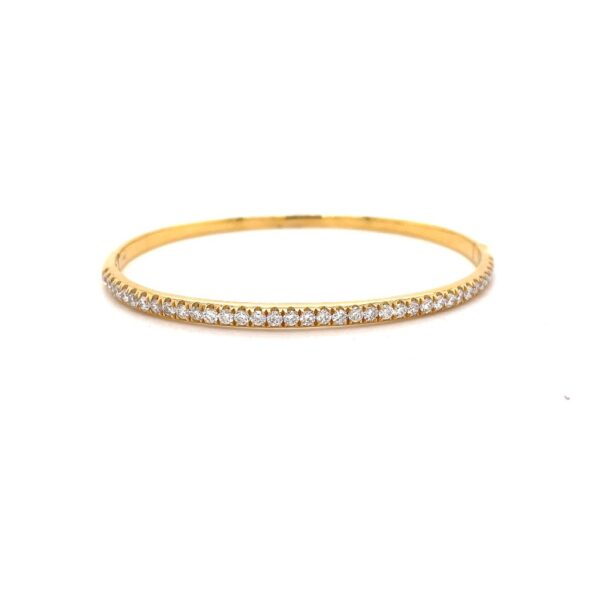 Gold Diamond Hinged Bangle Bracelet