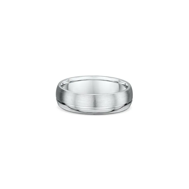 One plain band ring that features a combination of titanium and silver shades. The upper part of the ring features a titanium surface with a subtle greyish hue, adding depth and dimension to its appearance. As the eye moves toward the lower part of the ring, a silver shade emerges, creating a contrasting effect.