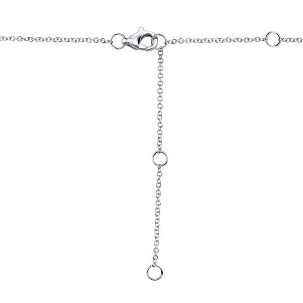 One white gold necklace with a versatile chain featuring multiple options for the chain lock.