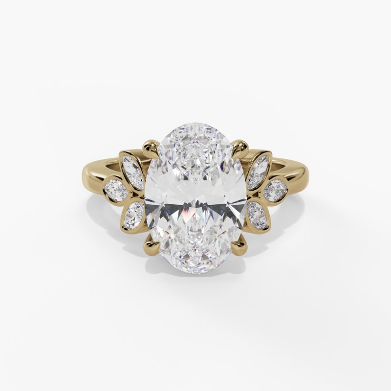 Yellow gold diamond ring