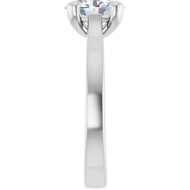 14K White Gold Oval Cut Solitaire Diamond Engagement Ring