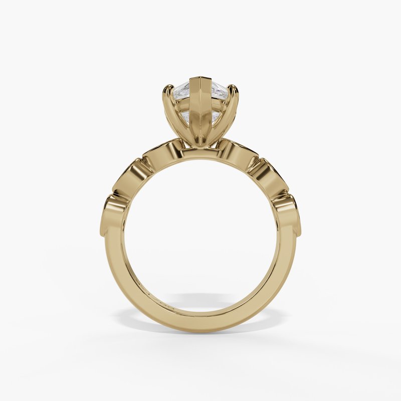 Yellow gold diamond ring