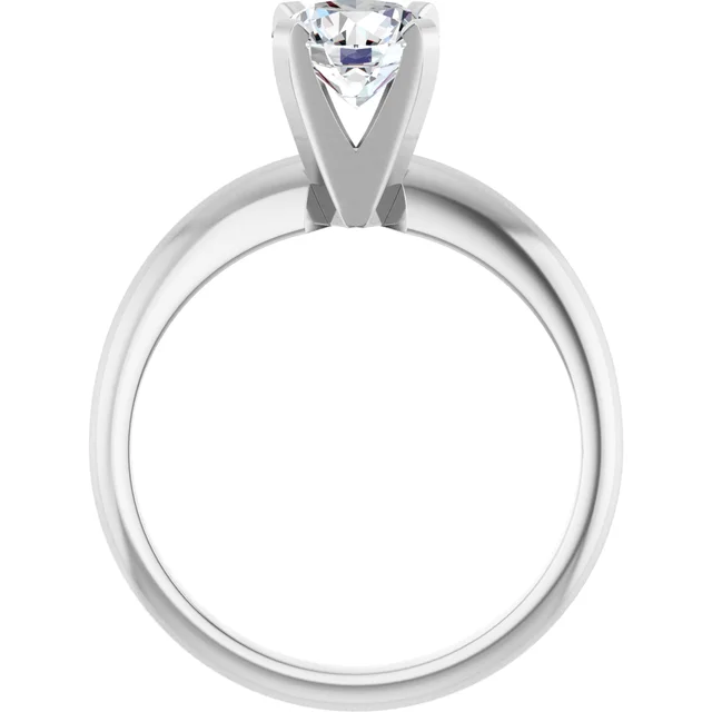 14K White Gold 6.5 mm Round Engagement Ring 3