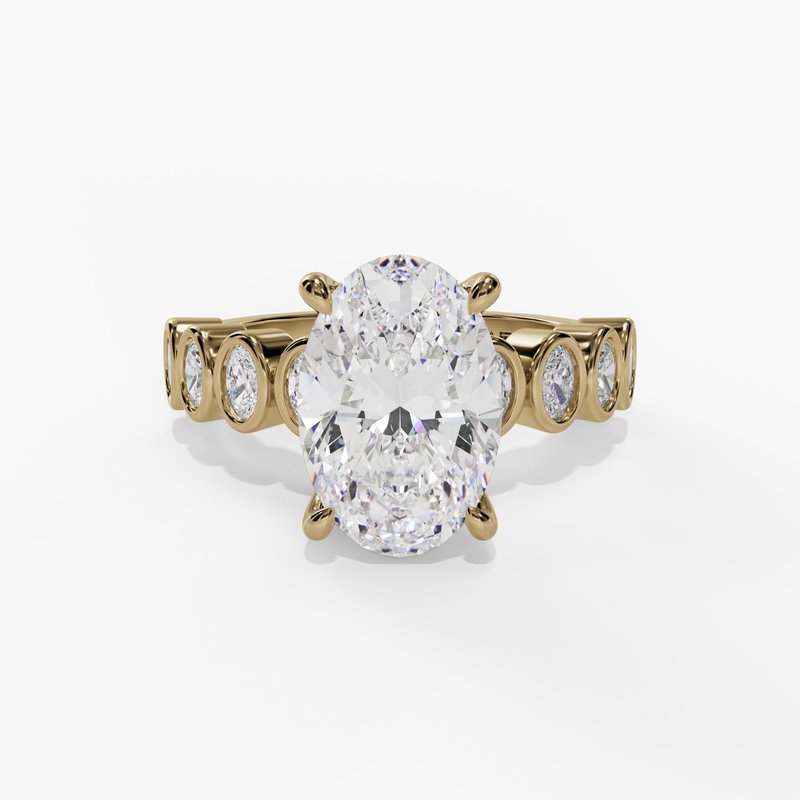 Yellow gold diamond ring