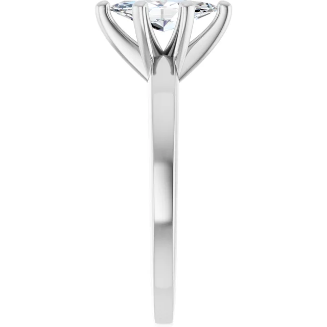 14K White Gold Marquise Cut Solitaire Diamond Engagement Ring