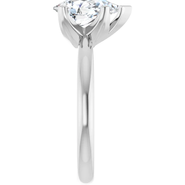 14K White Gold Pear Solitaire Diamond Engagement Ring