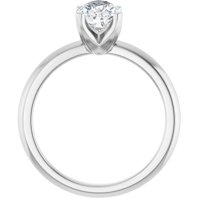 14K White Gold Pear Solitaire Diamond Engagement Ring