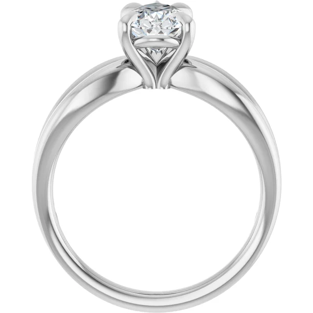 14K White Gold Pear Twisted Shank Diamond Engagement Ring