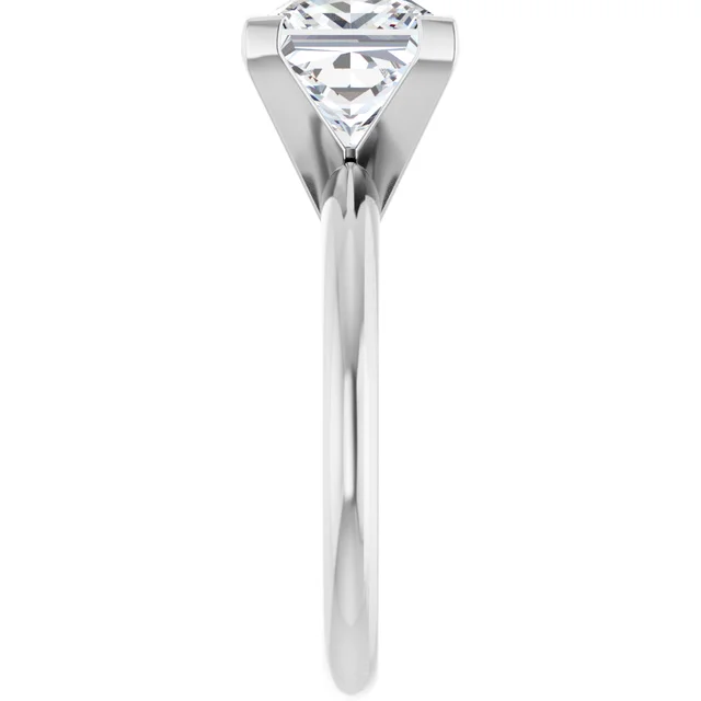 14K White Gold Princess Cut Solitaire Diamond Engagement Ring