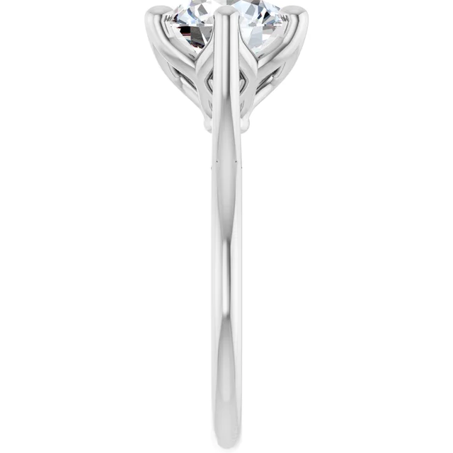 14K White Gold Round 6-Prong Solitaire Diamond Engagement Ring