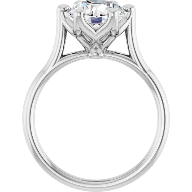 14K White Gold Round 6-Prong Solitaire Diamond Engagement Ring