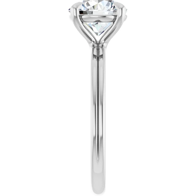 14K White Gold Round Claw Prong Solitaire Diamond Engagement Ring