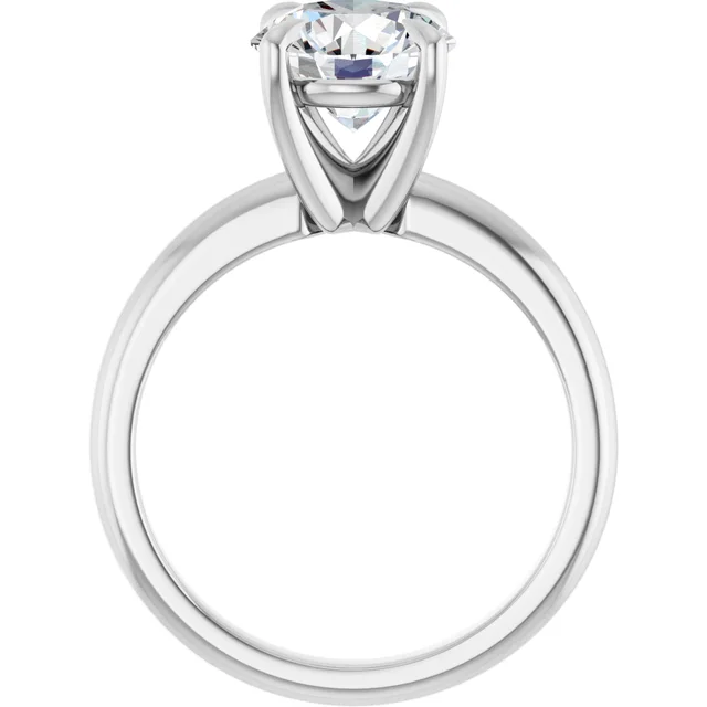 14K White Gold Round Brilliant Claw Prong Solitaire Diamond Engagement Ring