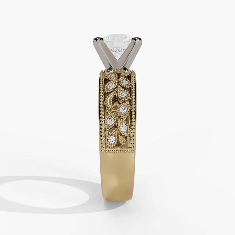 Yellow gold vintage diamond ring