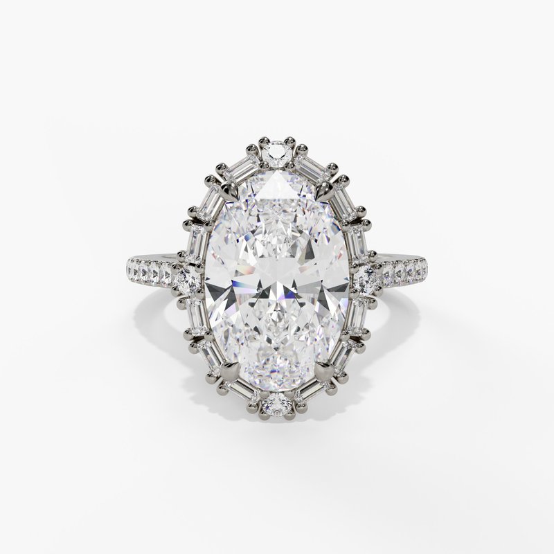 White gold vintage diamond ring