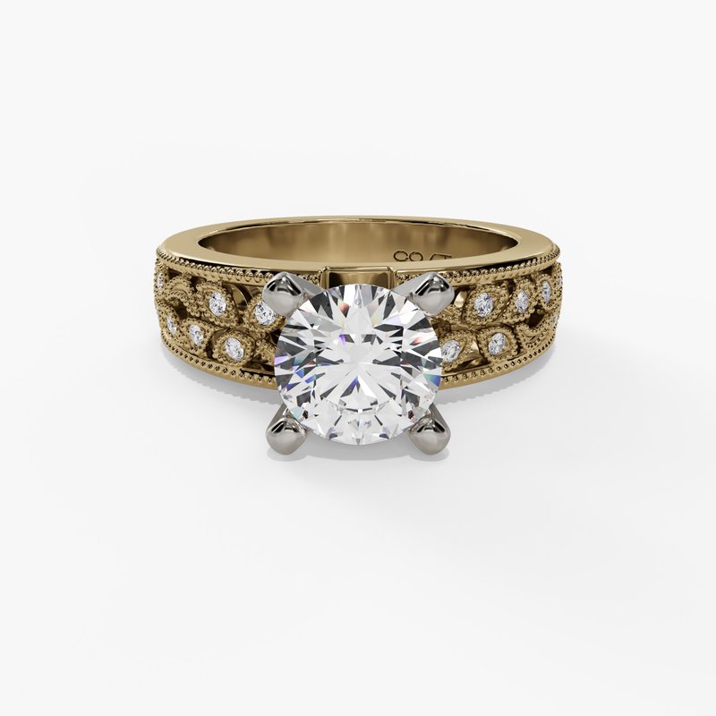 Yellow gold vintage diamond ring