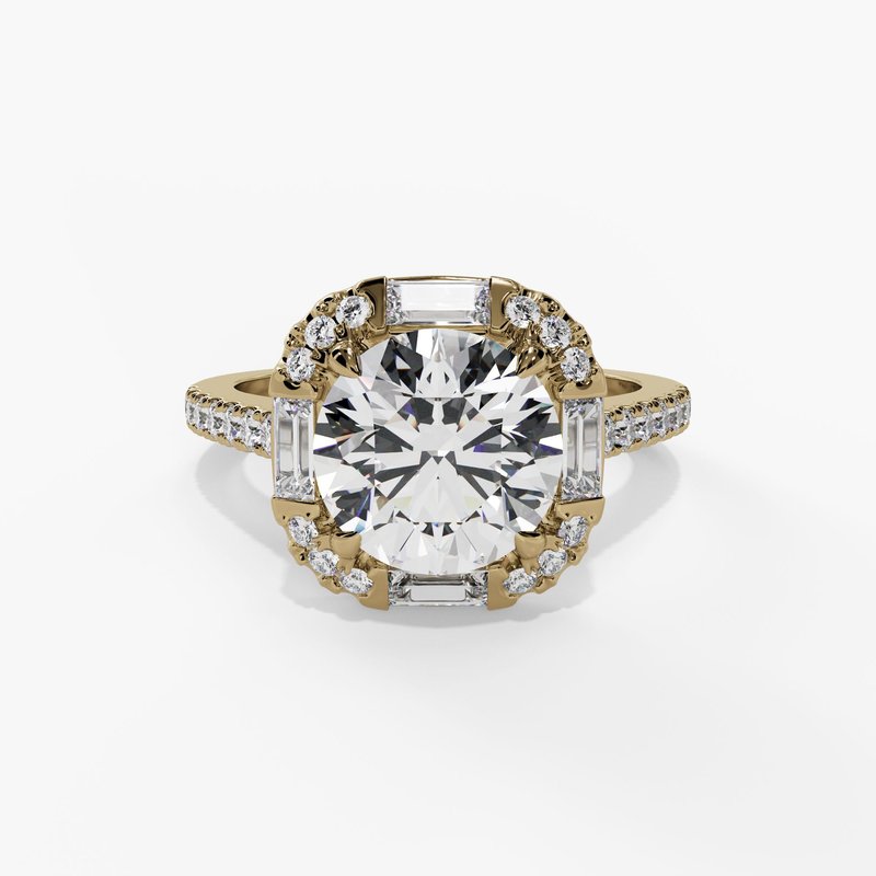 Yellow gold vintage diamond ring