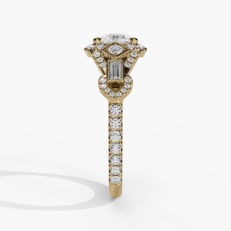 Yellow gold vintage diamond ring