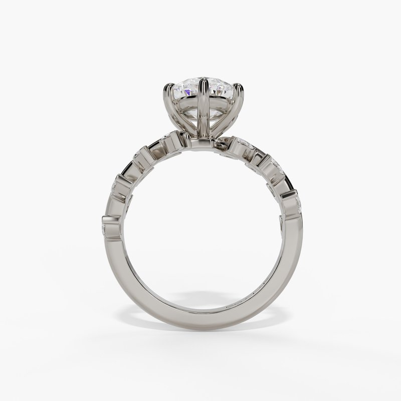 White gold vintage diamond ring