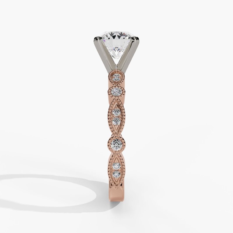 Rose gold vintage diamond ring
