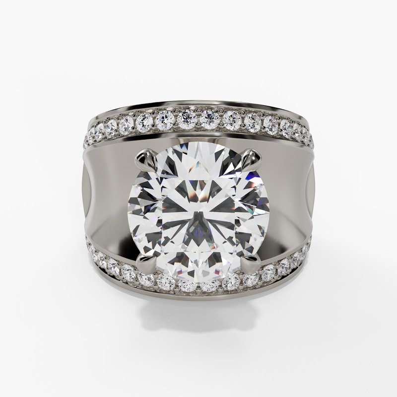 White gold vintage diamond ring