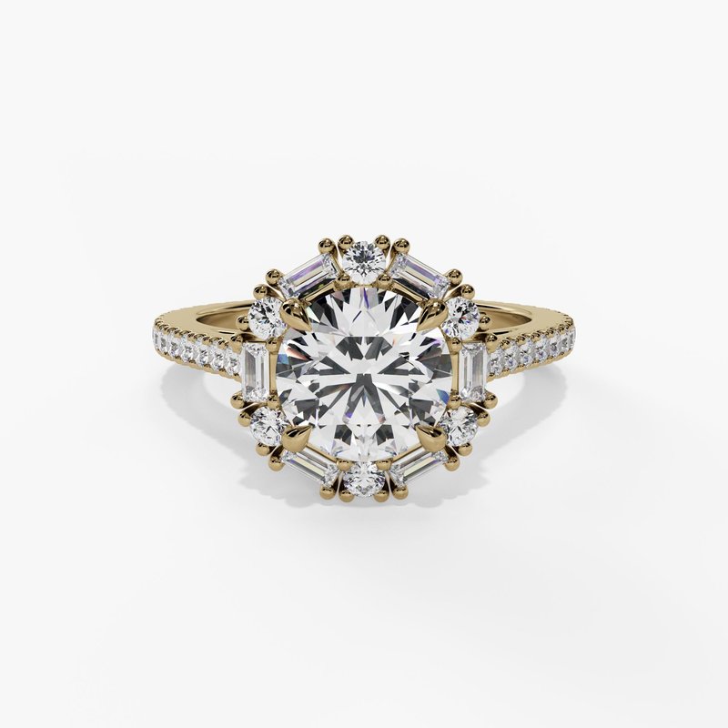 Yellow gold vintage diamond ring