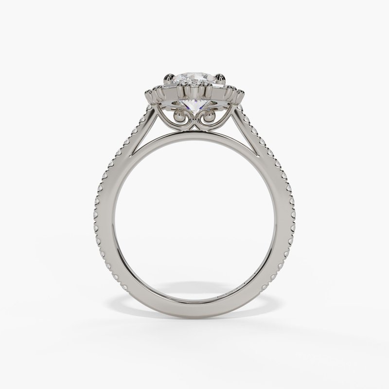 White gold vintage diamond ring