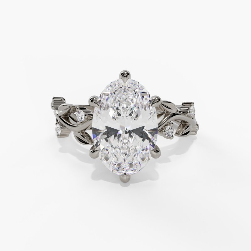 White gold vintage diamond ring