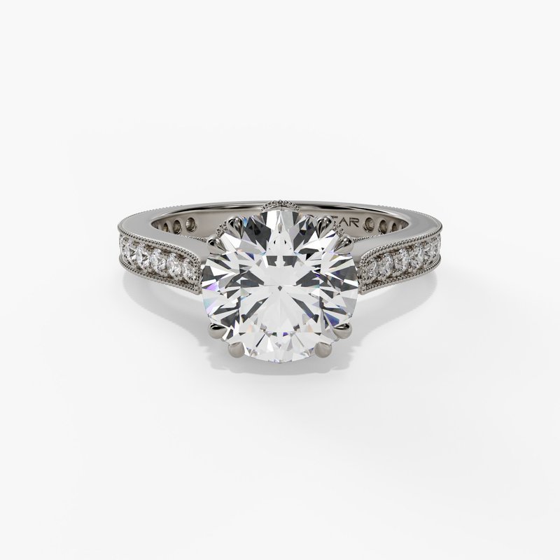 White gold vintage diamond ring
