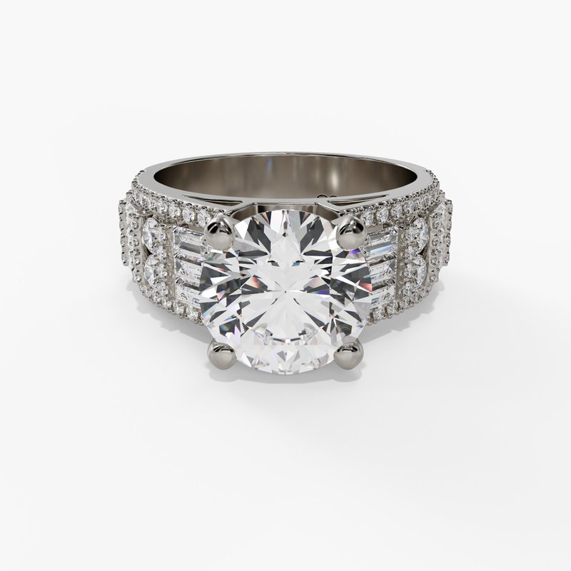 White gold vintage diamond ring