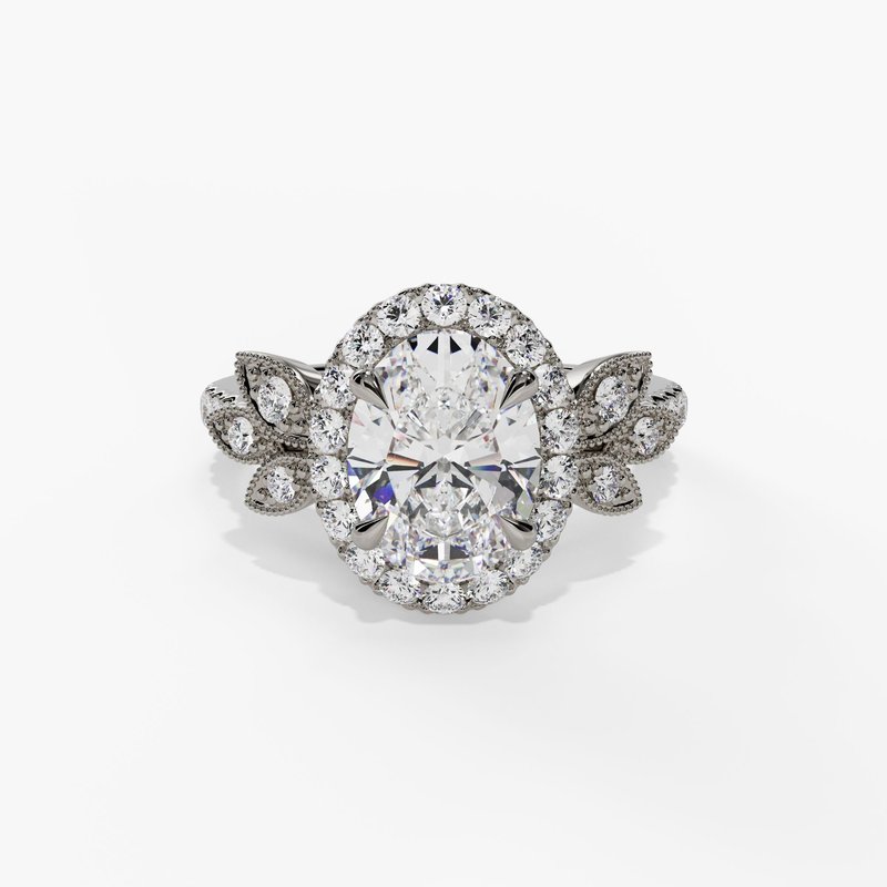 White gold vintage diamond ring