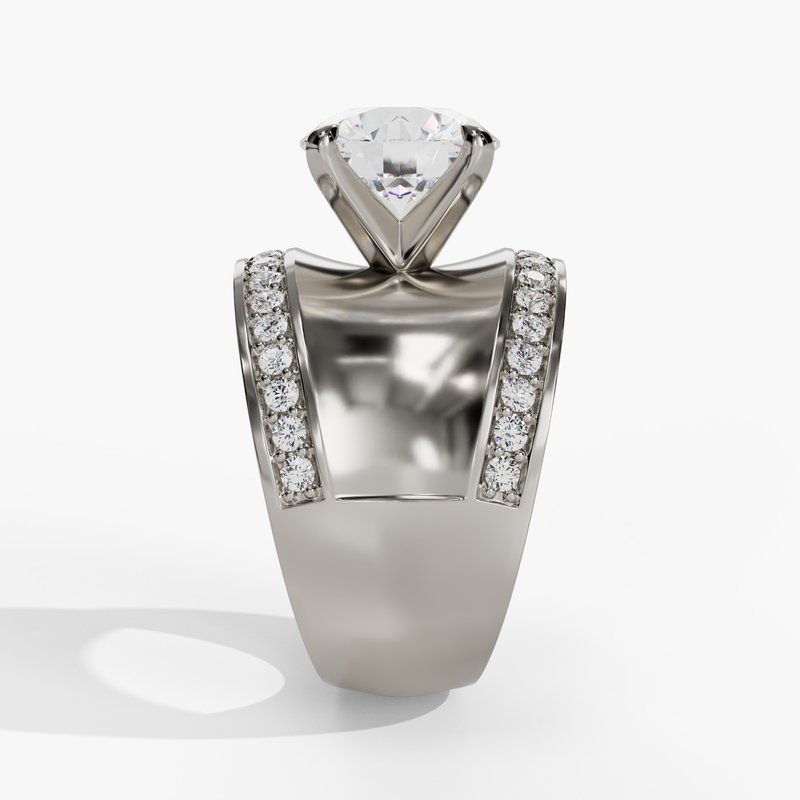 White gold vintage diamond ring