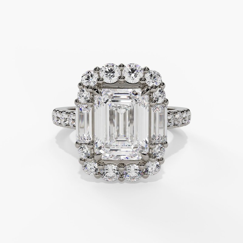 White gold vintage diamond ring