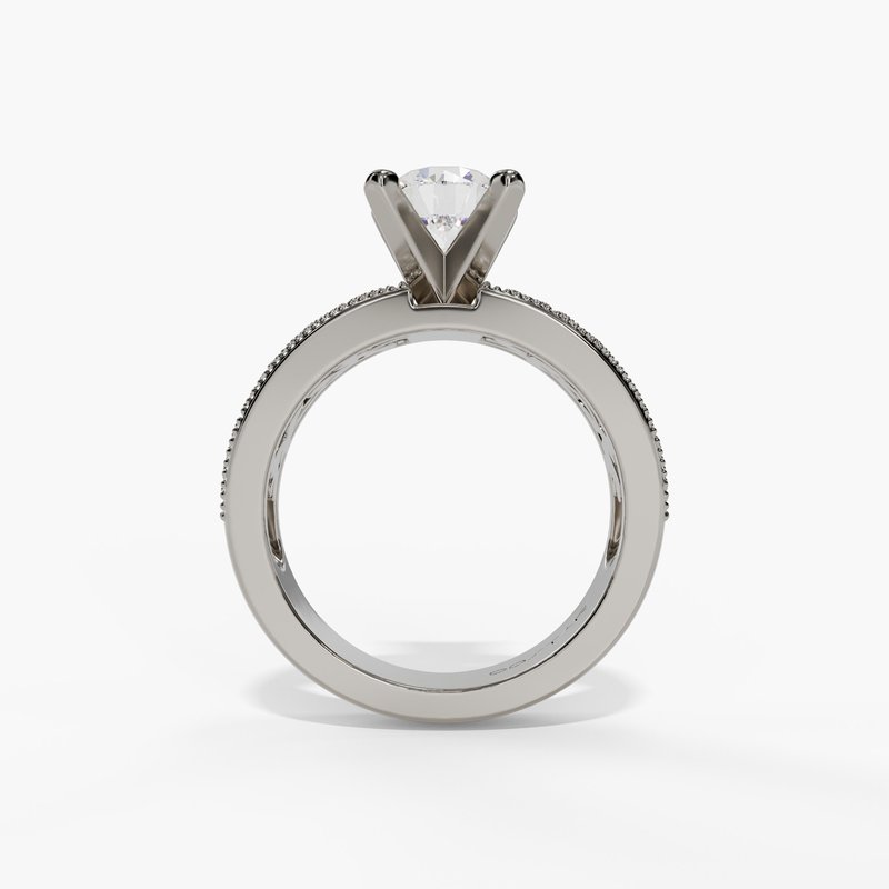 White gold vintage diamond ring
