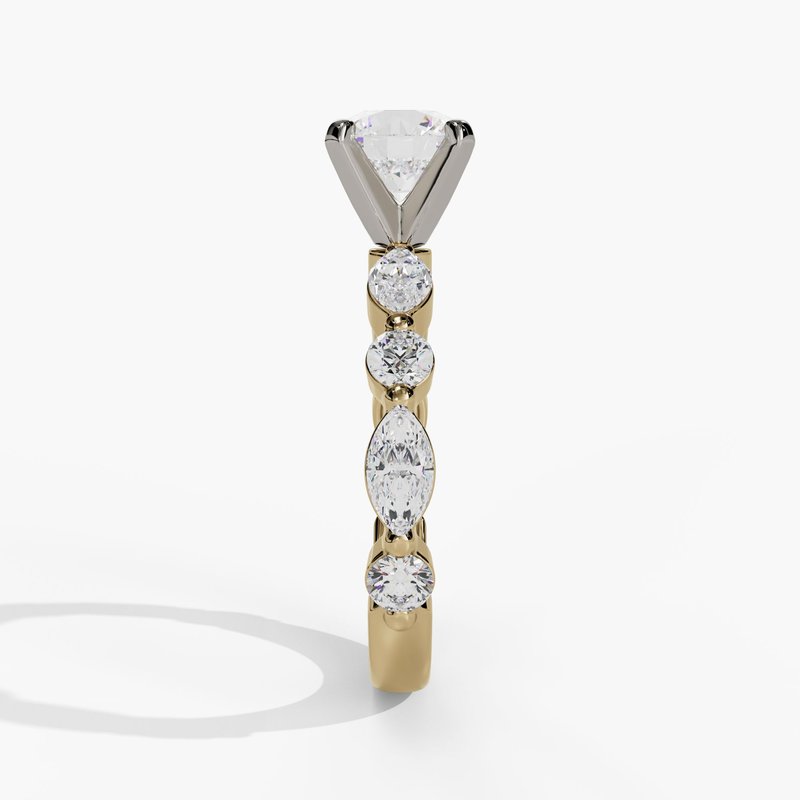 Yellow gold diamond ring