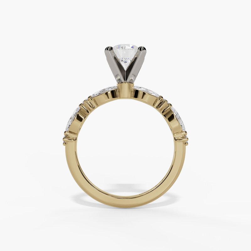 Yellow gold diamond ring