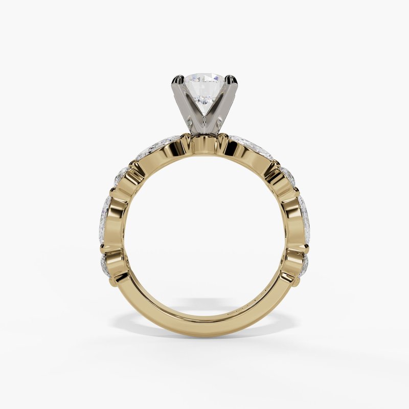 Yellow gold diamond ring