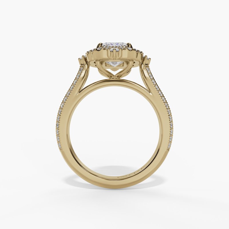 Emerald Cut Cadenza Halo Engagement Ring - Image 4