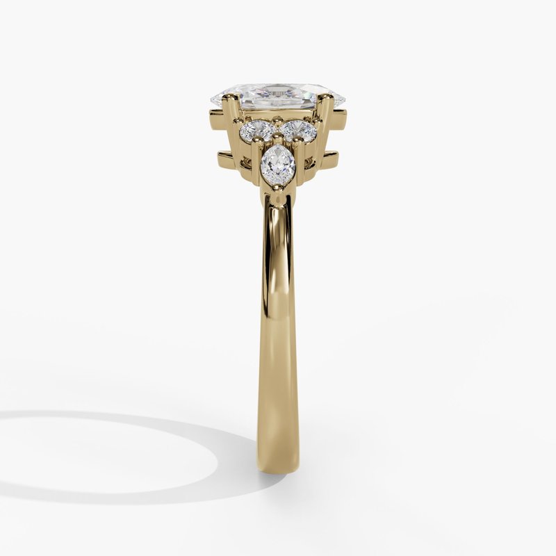 Round & Marquise Accent Stone Engagement Ring - Image 3