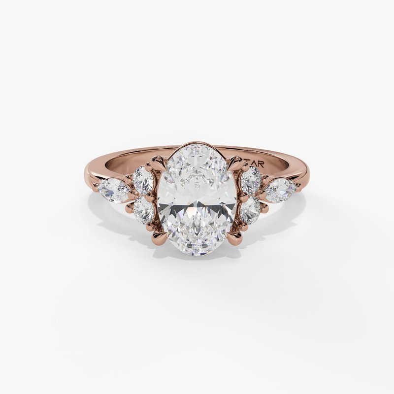 Round & Marquise Accent Stone Engagement Ring - Image 8