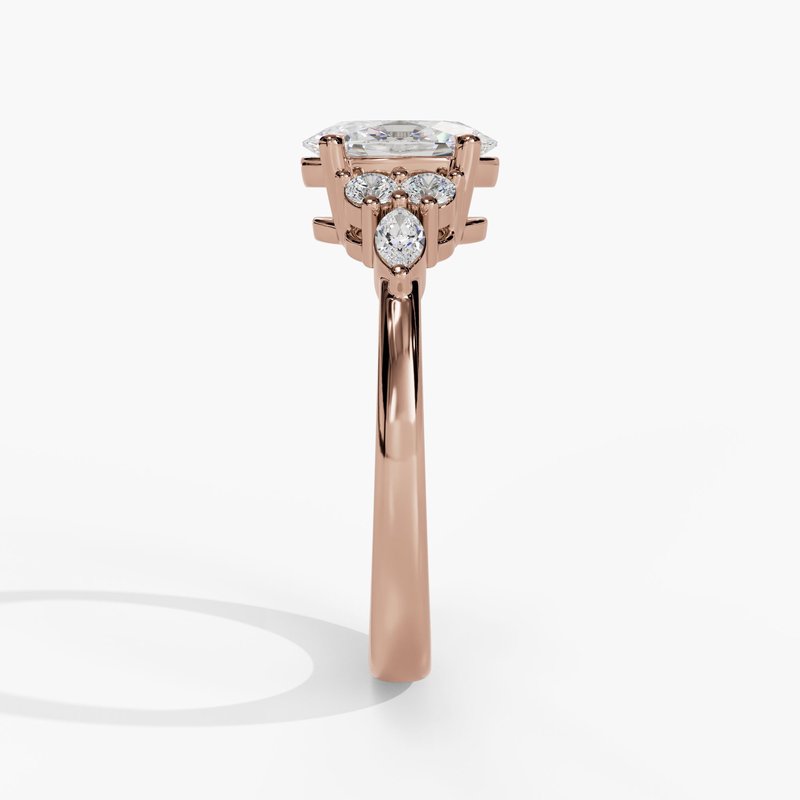 Round & Marquise Accent Stone Engagement Ring - Image 9