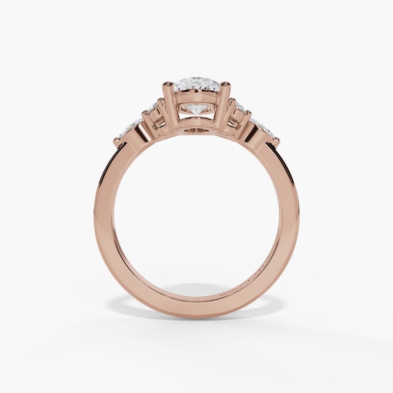 Round & Marquise Accent Stone Engagement Ring - Image 10