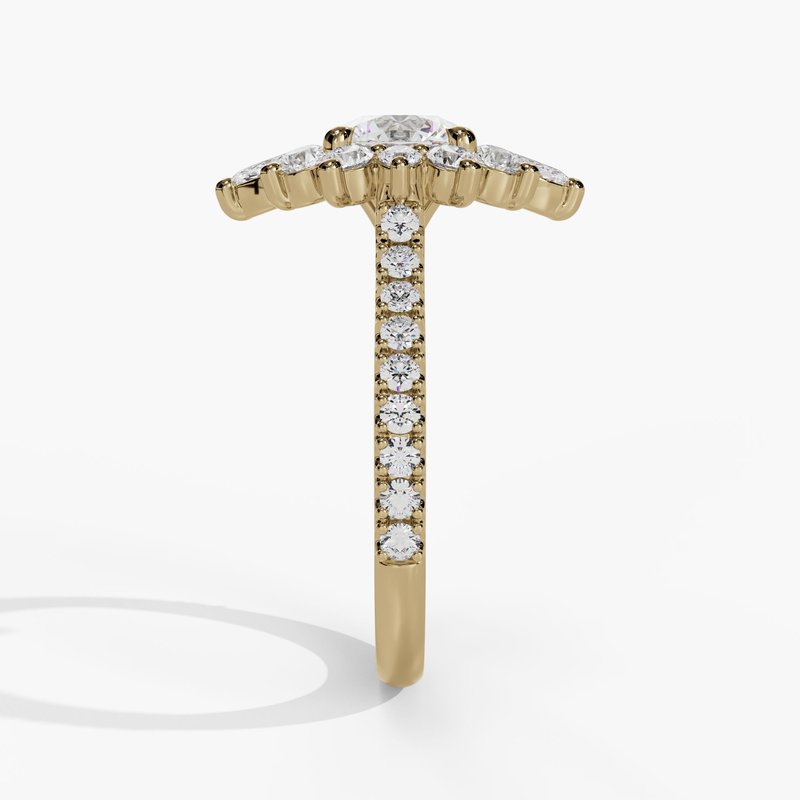 Marquise & Round Diamond Halo Engagement Ring - Image 3