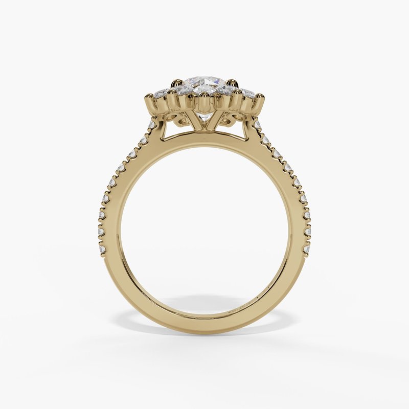 Marquise & Round Diamond Halo Engagement Ring - Image 4
