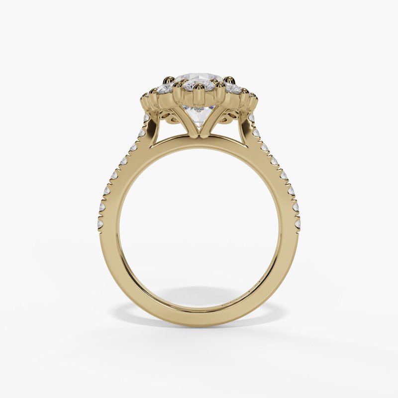 Round Diamond Cadenza Halo Engagement Ring - Image 3