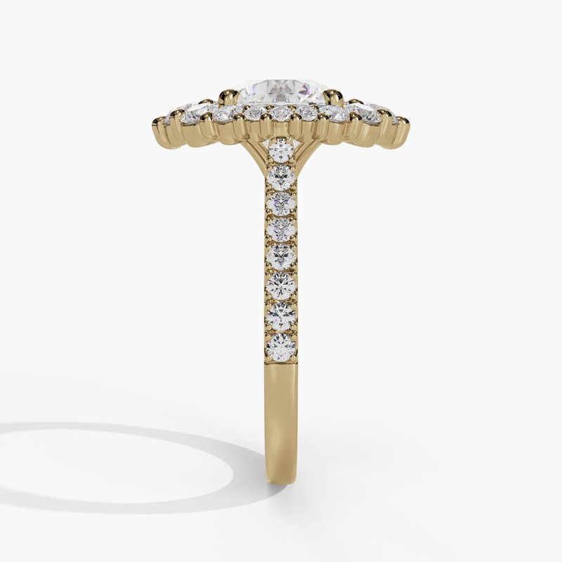 Round Diamond Cadenza Halo Engagement Ring - Image 4
