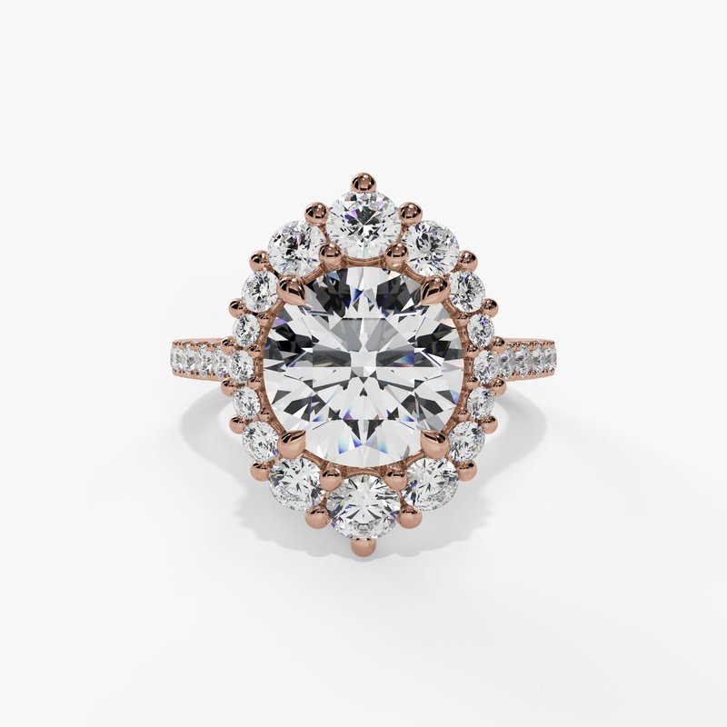 Round Diamond Cadenza Halo Engagement Ring - Image 8