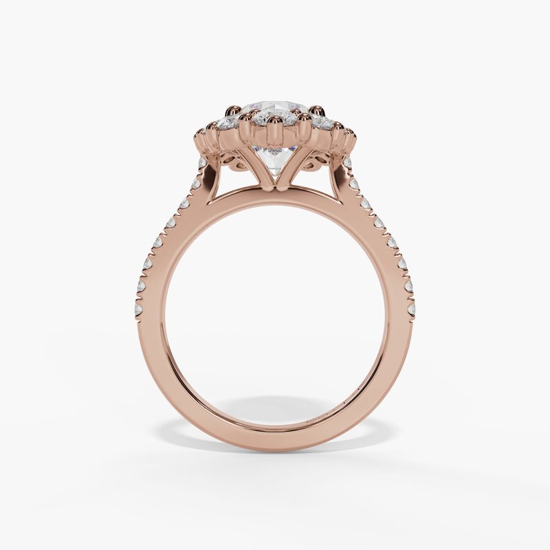 Round Diamond Cadenza Halo Engagement Ring - Image 10