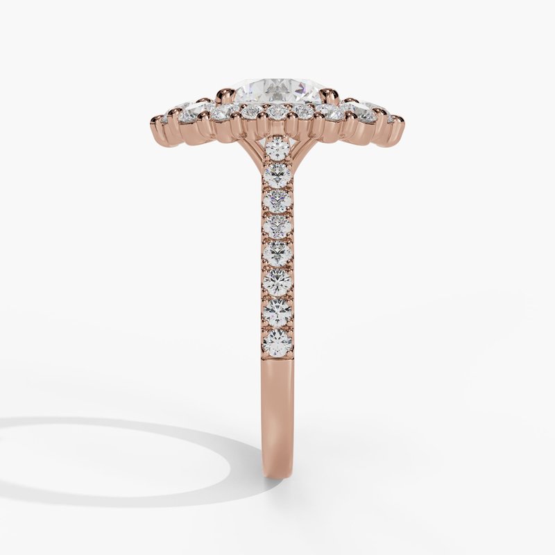 Round Diamond Cadenza Halo Engagement Ring - Image 9